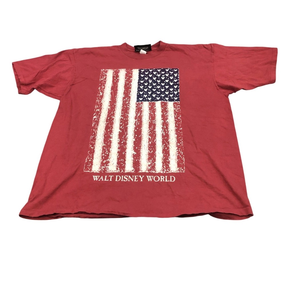 Vintage Disney Originals T-Shirt Mens L/XL American Flag Mickey Mouse‎ Walt